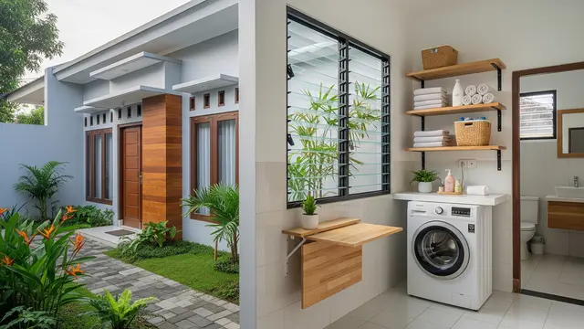 Desain Rumah di Lahan Bekas Kontrakan yang Kecil Tapi Tetap Stylish dengan Area Laundry Multif Fungsi