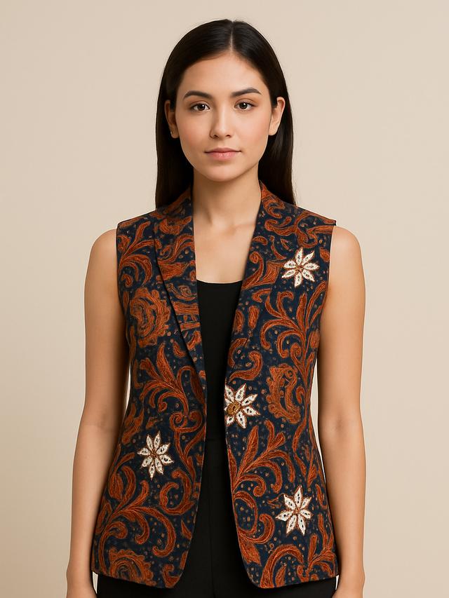 7 Outer Batik Wanita Tanpa Lengan di 2025, Simpel Tapi Tetap Stylish