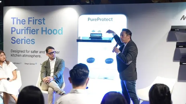 Acara peluncuran Modena Purifier Hiod Series yang digelar di Modena Exoperience Center Suryo di kawasan Jakarta Selatan, Selasa, 12 Desember 2023.