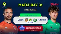 Link Live streaming Liga Prancis : Lorient vs St Etienne di Vidio, 9 April 2022. (Sumber : dok. vidio.com)