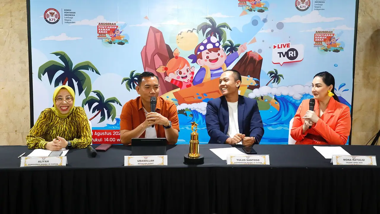 Konferensi Pers Anugerah Penyiaran Ramah Anak (APRA) tahun 2025 yang berlangsung di TVRI, Jakarta (8/8) (Istimewa)