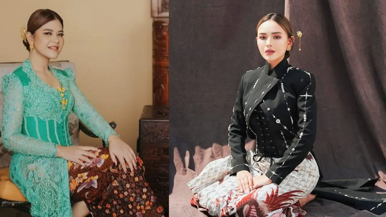Potret figur publik kenakan busana Kartini Day (Sumber: Instagram/@ayanggkahiyang, @amandamanopo)