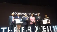 Penghargaan dari FPCI ini diberikan atas inisiatif kedua belah pihak (Korea Utara dan Korea Selatan) dalam menciptakan perdamaian (Liputan6.com/Teddy Tri Setio Berty)