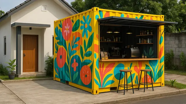 Rumah Tipe 21 dengan Toko di Depannya (created by AI)