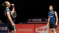 Greysia Polii/Apriyani Rahayu mengalahkan Misaki Matsutomo/Ayaka Takahashi pada semifinal Malaysia Masters 2018 di Stadium Axiata, Kuala Lumpur, Sabtu (19/1/2019). (Bola.com/Dok PBSI)