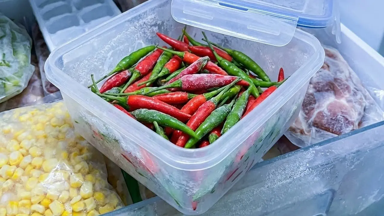 Ilustrasi Menyimpan Cabai Rawit di Freezer