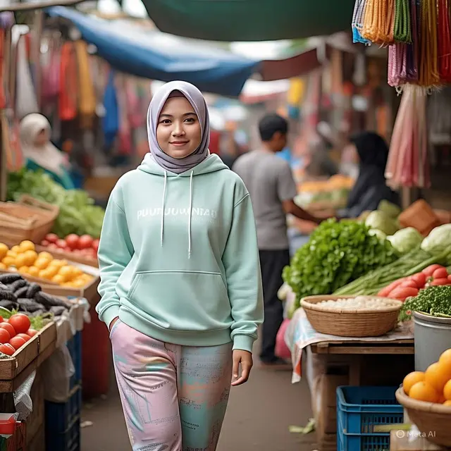 Outfit Ibu Muda Hijab ke Pasar