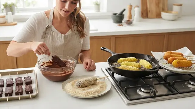 Membuat Corndog Coklat di Rumah