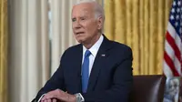 Biden membenarkan bahwa ia berencana untuk tetap menjabat sampai akhir masa jabatannya. (Evan Vucci / POOL / AFP)