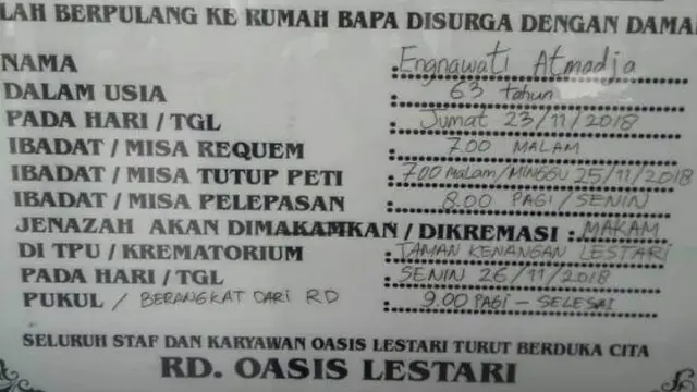 Ibunda Roger Danuarta Meninggal Dunia
