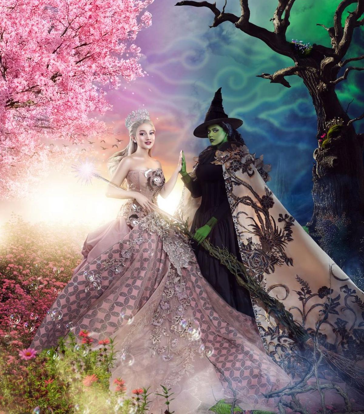 7 Potret Nanda Arsyinta dan Jharna Bhagwani Hidupkan Glinda dan Elphaba dengan Sentuhan Nusantara