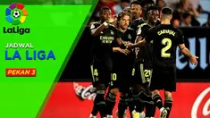Berita Motion Grafis, Jadwal Liga Spanyol Pekan 3, Juara Bertahan Real Madrid Tantang Espanyol.
