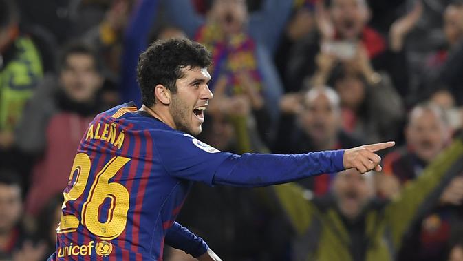 Carles Alena pemain La Masia yang menjanjikan di Barcelona (LLUIS GENE / AFP)