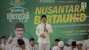 Inisiator gerakan Nusantara Mengaji Muhaimin Iskandar memberi sambutan saat membuka Nusantara bertauhid di Ciganjur, Jakarta, Kamis (14/3). Acara ini mengusung tema 'Khataman Alquran untuk Persatuan Indonesia'. (Liputan6.com/Faizal Fanani)