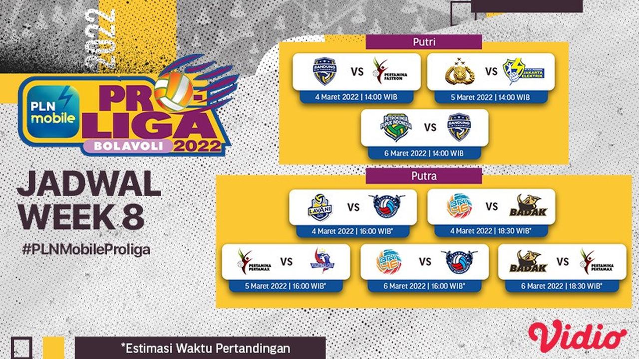 Saksikan Streaming PLN Mobile Proliga 2022 Mulai 4-6 Maret Week 8 di Vidio