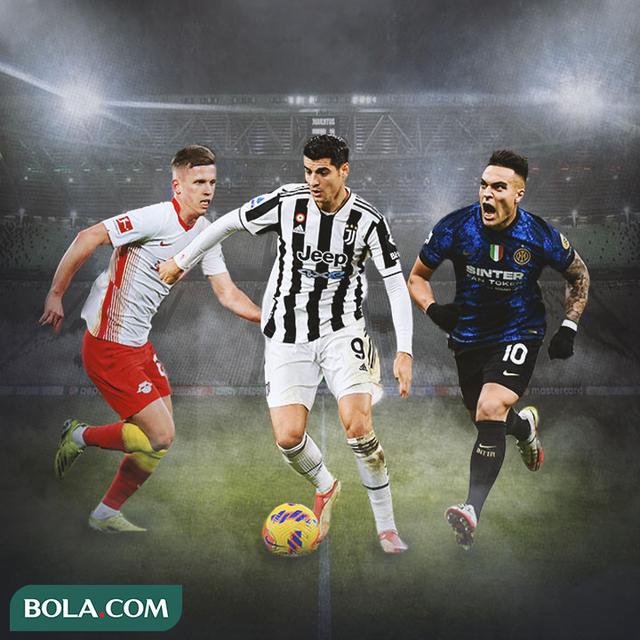 Ilustrasi - Dani Olmo, Alvaro Morata, Lautaro Martinez