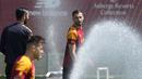 AS Roma berhasil melangkah ke final kasta kedua Eropa tersebut usai sukses menyingkirkan Bayer Leverkusen dengan kemenangan agregat 1-0. (AP Photo/Andrew Medichini)