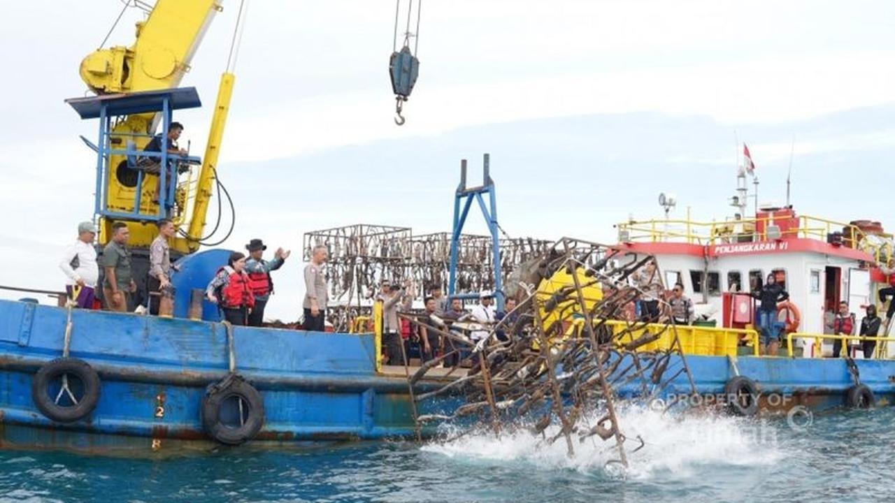 Inovasi Polda Babel dan PT Timah: Ribuan Knalpot Brong Disulap Jadi Rumah Ikan Bawah Laut