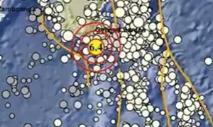 Gempa Magnitudo 6,4 mengguncang wilayah Pulau Karatung Sulut, Rabu (5/8/2026), pukul 11.14.04 WIB. (Liputan6.com/ Dok BMKG)