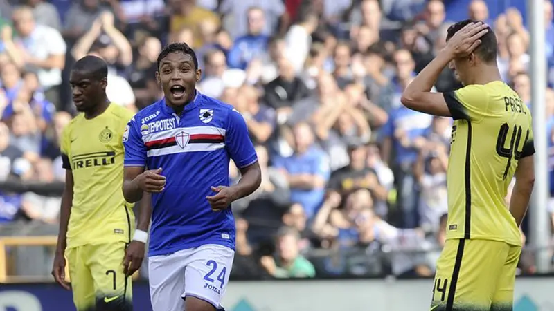 Striker Sampdoria, Luis Muriel usai jebol gawang Inter (Liputan6)