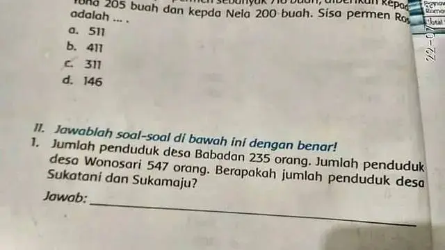 10 Potret Soal Nyeleneh Anak Sekolah, Malah Bikin Bingung