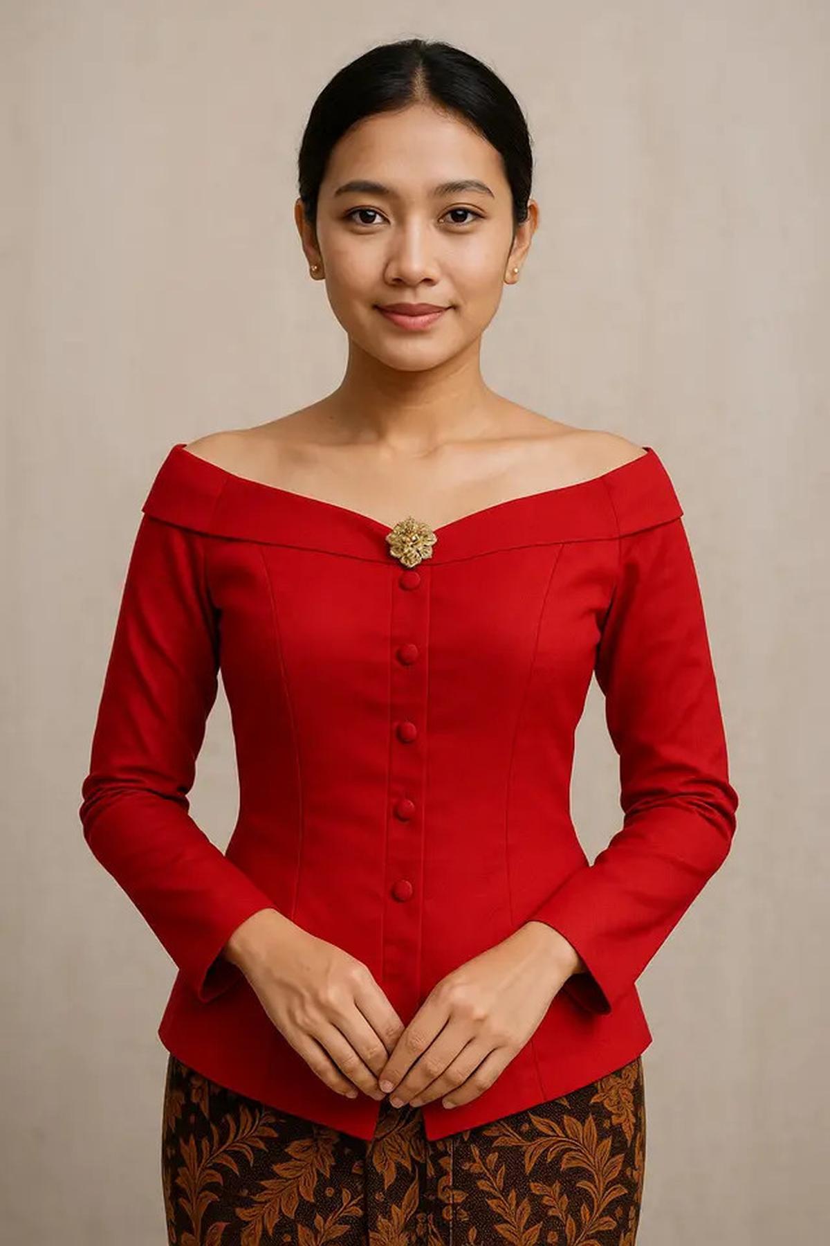 7 Model Kebaya Sabrina Kancing Depan Terbaru untuk Peringati Hari Kemerdekaan 17 Agustus 1945 HUT RI ke-80