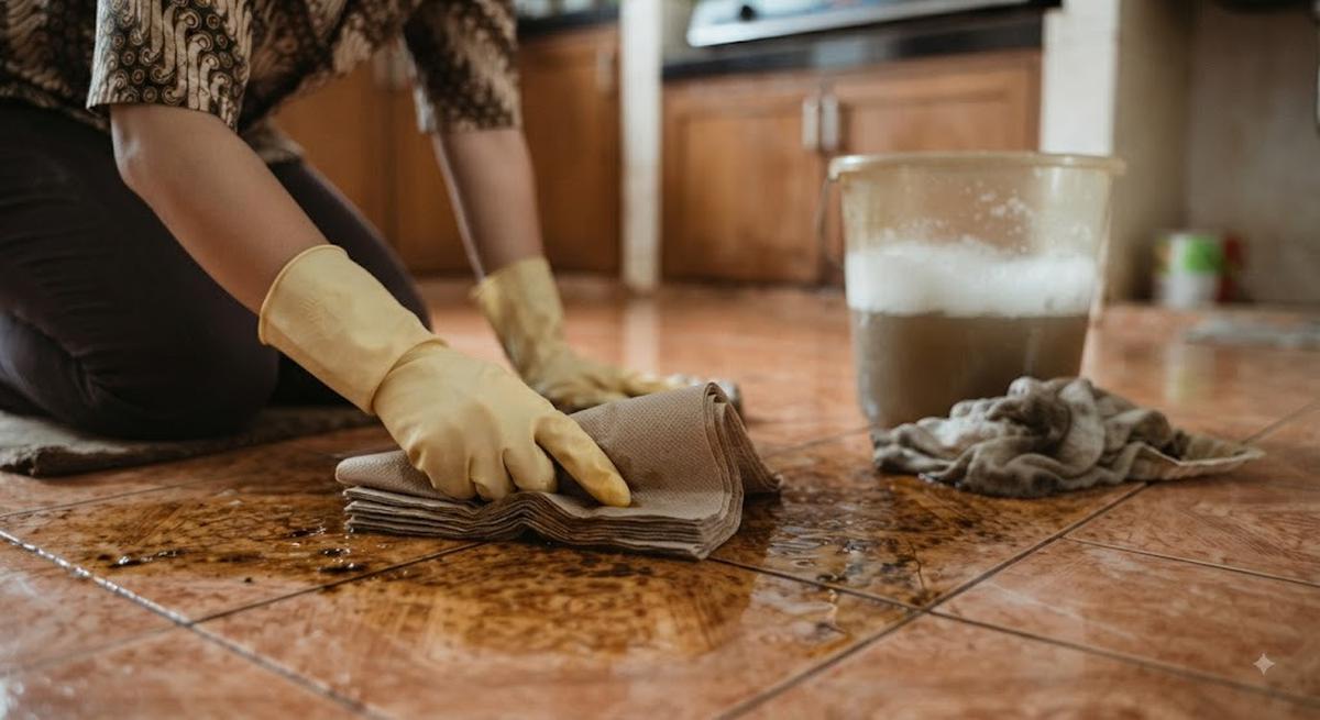 Cara Membersihkan Lantai Berminyak dengan Bahan Dapur Menggunakan Tisu