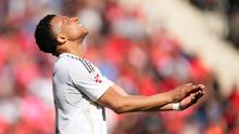 Ekspresi Kylian Mbappe di laga Real Mallorca vs Real Madrid. (AP Photo/Jose Breton)