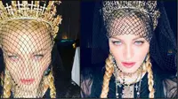 Madonna pakai headpiece desainer Indonesia Rinaldy A Yunardi di Met Gala 2018 (Instagram @madonna)