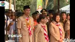 Jokowi yang bertindak selaku inspektur upacara menyampaikan, pramuka berperan membentuk pemuda yang cinta tanah air dan mempertahankan NKRI.