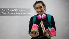 Pevoli cantik Yolla Yuliana memiliki sepatu kesayangan berwarna pink yang setia menemaninya saat bertanding. 