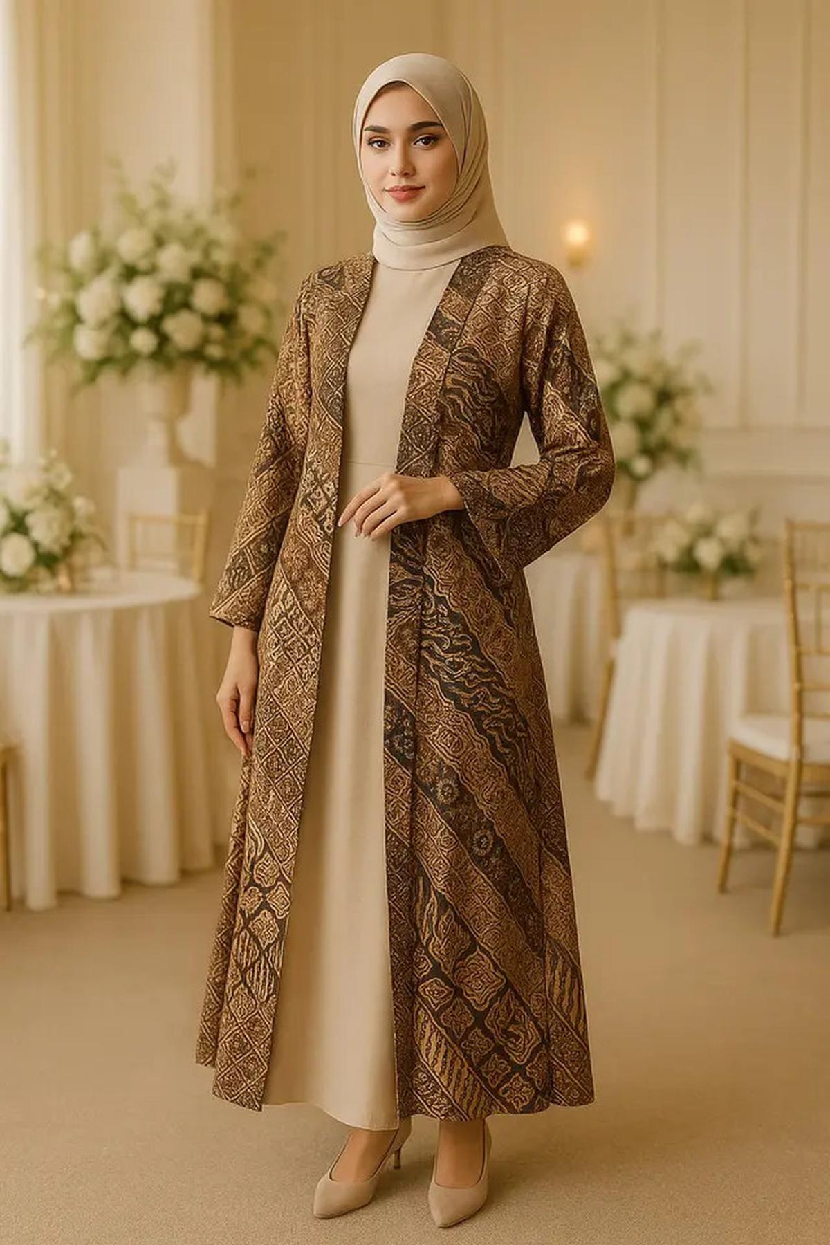 8 Model Long Dress Polos Kombinasi Outer Kimono Terbaru 2025, Tampil Elegan dan Modis
