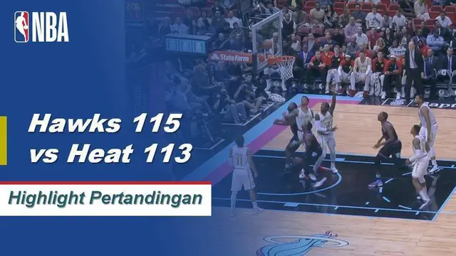 Cuplikan Pertandingan NBA : Hawks 115 vs Heat 113