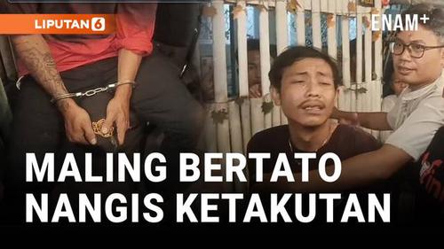 Maling Bertato Menangis Histeris Usai Kepergok Curi Motor
