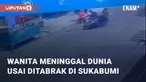 Seorang wanita berusia 63 tahun meninggal dunia setelah tertabrak motor. Kecelakaan terjadi di Sukabumi, Jawa Barat, Senin (29/1/2024)