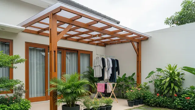 Model Kanopi untuk Area Jemur yang Tetap Teduh (AI Generated)