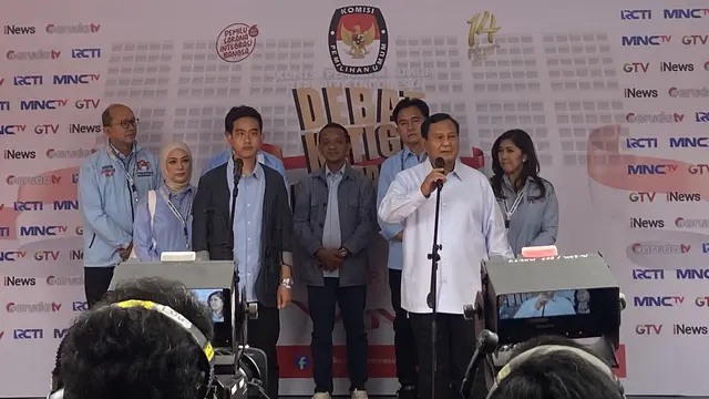Prabowo Subianto dan Gibran Rakabuming Raka Usai Debat Capres