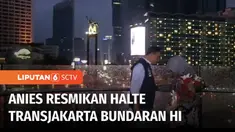 Menjelang akhir masa tugasnya sebagai Gubernur DKI Jakarta, Anies Baswedan resmikan halte TransJakarta Bundaran Hotel Indonesia, Jakarta Pusat, pada Sabtu (15/10) malam. Anies meminta agar halte TransJakarta Bundaran HI bisa diakses dan dinikmati ole...