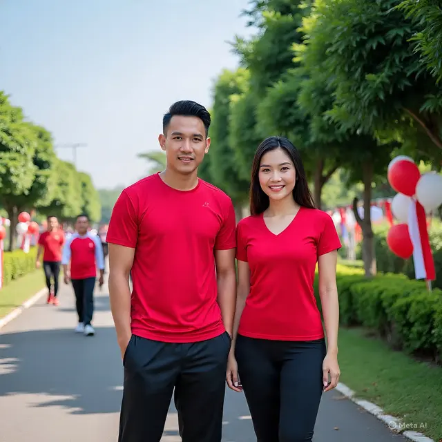 13 Ide Outfit Jalan Sehat HUT RI yang Penuh Semangat Nasionalisme, Tampil Gaya