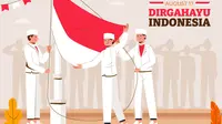 Ilustrasi HUT RI, Kemerdekaan Indonesia, upacara bendera. (Image by freepik)