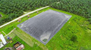 Salah satu Pembangkit Tenaga Biogas pabrik kelapa sawit milik PTPN V di Kabupaten Kampar untuk menjaga kelestarian alam.