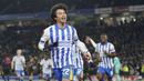 Pemain Brighton, Kaoru Mitoma merayakan gol ke gawang Chelsea dalam laga putaran keempat Piala FA 2024/2025 di Amex stadium, Brighton, Inggris, Minggu (09/02/2025) dini hari WIB. (AP Photo/PA/Gareth Fuller)