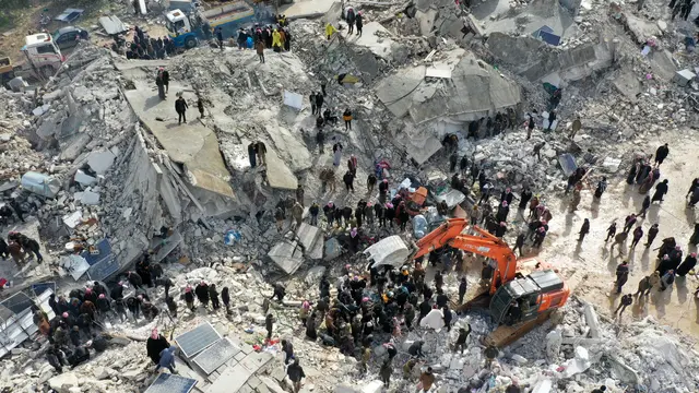 Begini Potret Pantauan Udara Pencarian Korban Gempa Suriah