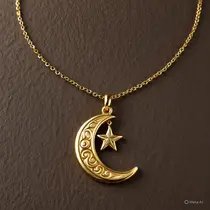 Model Kalung Emas Islami untuk Ibu-ibu 50 Tahun (Foto: Meta AI)