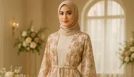 Model Long Dress Polos Kombinasi Outer Kimono (created by AI)