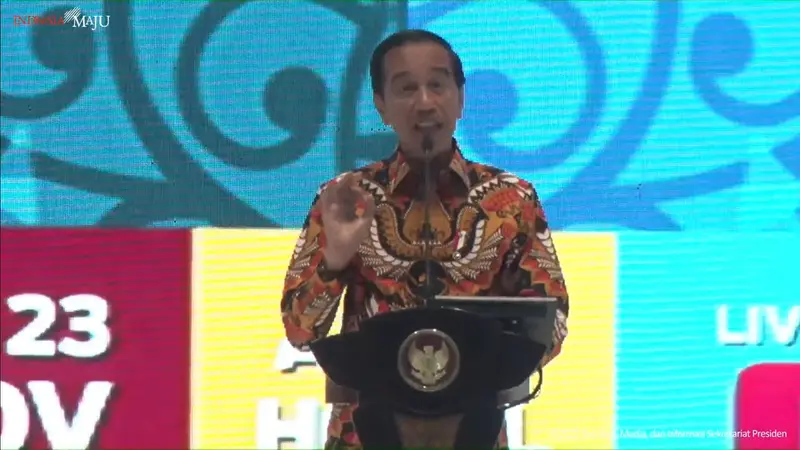 Presiden Jokowi dalam pembukaan Musyawarah Nasional Himpunan Pengusaha Muda Indonesia (Hipmi) di Solo