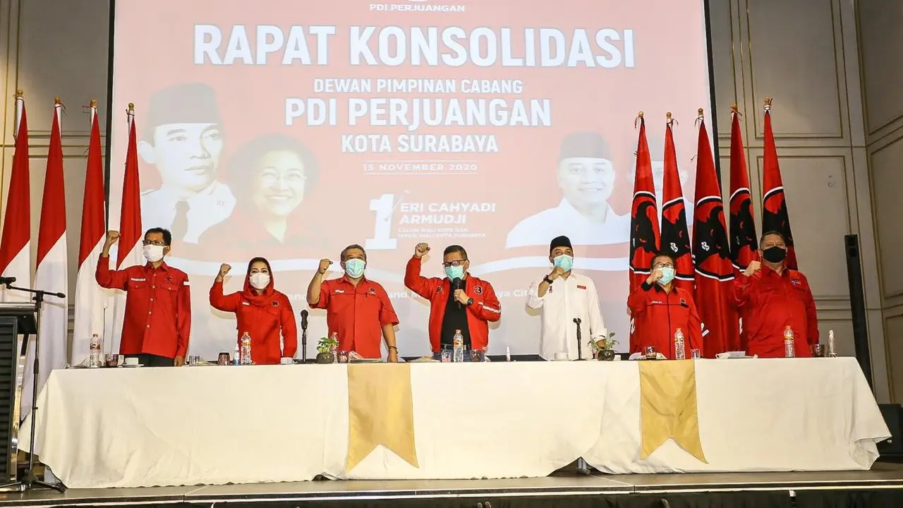 Rapat Konsolidasi di Surabaya yang Dihadiri Sekjen PDIP Hasto Kristiyanto dan Sejumlah Pengurus Surabaya.