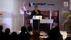 Menteri Perhubungan Budi Karya Sumadi memberikan sambutan saat pembukaan Simposium Internasional Lingkungan Kelautan di Jakarta, Rabu (28/11). Kegiatan itu bertema Mendukung Kelestarian Laut Indonesia Menjunjung Martabat Bangsa. (Liputan6.com/Johan Tallo)