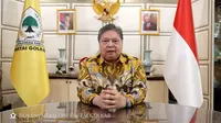 Airlangga Hartarto menyampaikan Pidato Resmi Pengunduran Diri sebagai Ketua Umum Partai Golkar. (Istimewa)