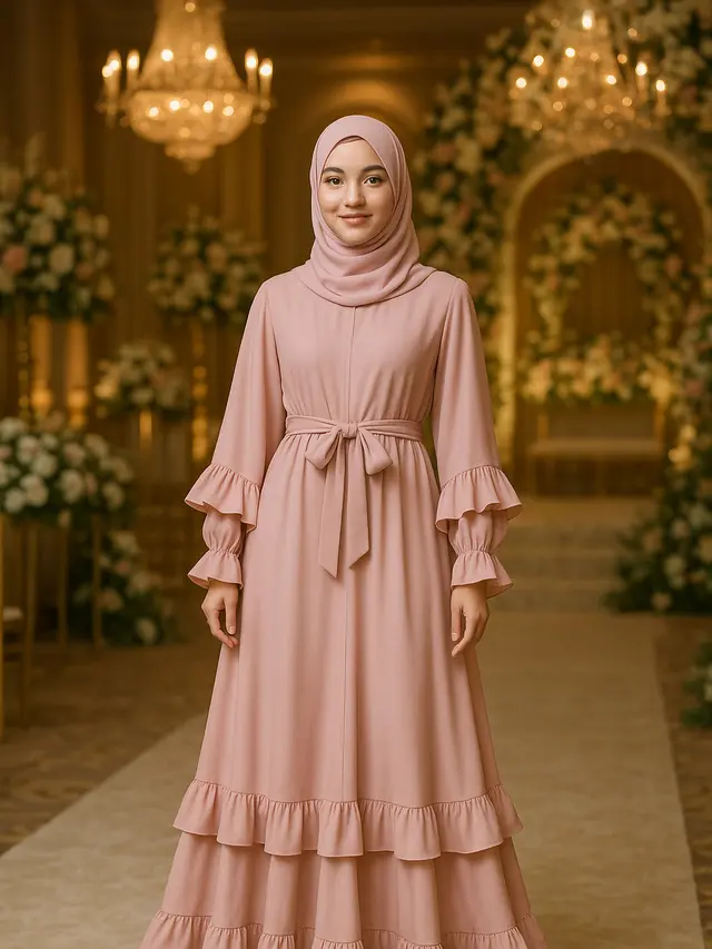 Gamis Kaftan Ikat untuk Pesta Pernikahan